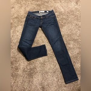 BKE Denim Stella Mid-Rise Ankle Skinny Jeans Women's Size 30R Dark Wash EUC NICE